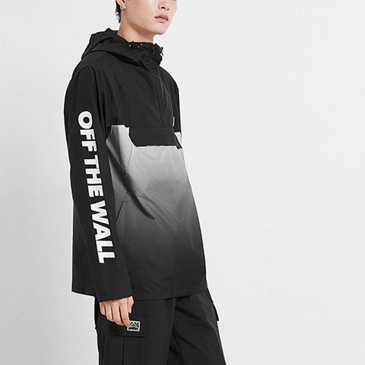 Men's Vans Splicing Athleisure Casual Sports Hooded Jacket Black VN0A49JZBLK