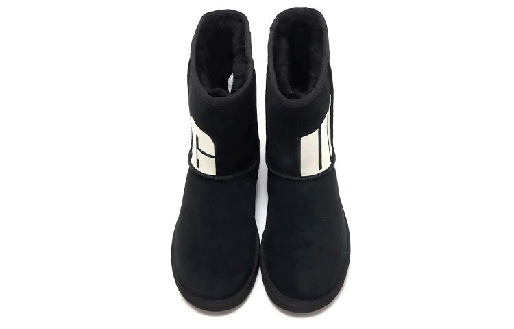(WMNS) UGG Classic Short 2 Chopd 'Black White' 1129231-BLK