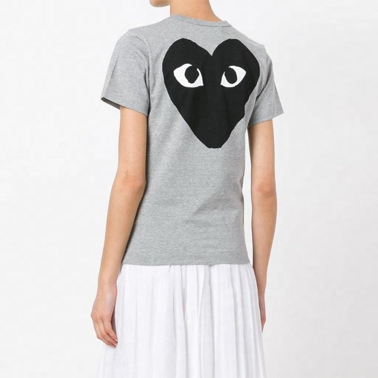 (WMNS) COMME des GARCONS PLAY Play Logo Back Heart Tee 'Grey' AZ-T071-051-1