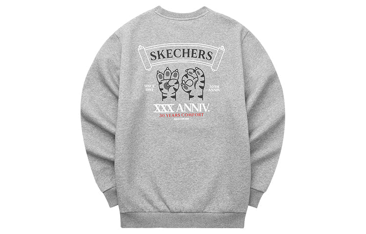 Skechers Graphic Crew Sweater 'White Black Grey' L122U270