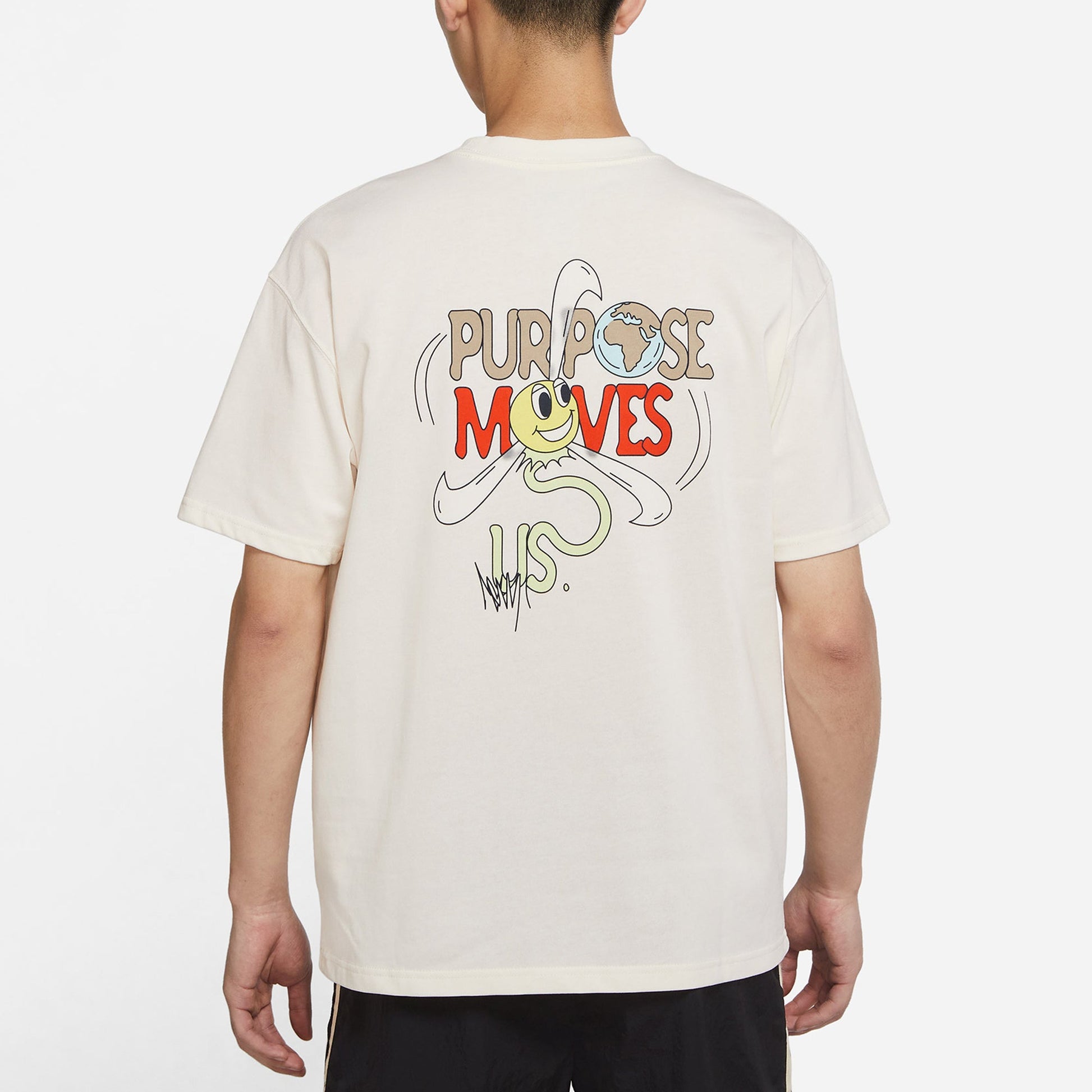 Nike Sportswear Tee M2z Purpose Leisure Sports Round CollarLetter Print Short Sleeve Men's Beige/White DJ1340-902