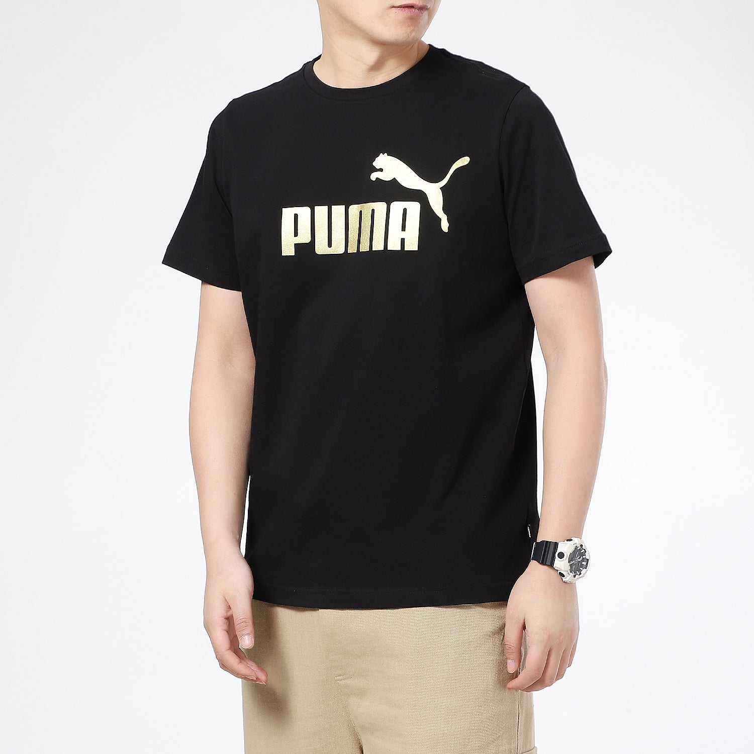 PUMA Essentials Metallic Logo T-Shirt 'Black' 845573-01