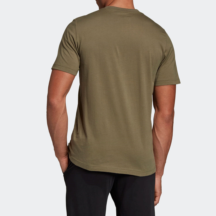 Men's adidas LIN TEE Sports Stylish Khaki Brown DU0412