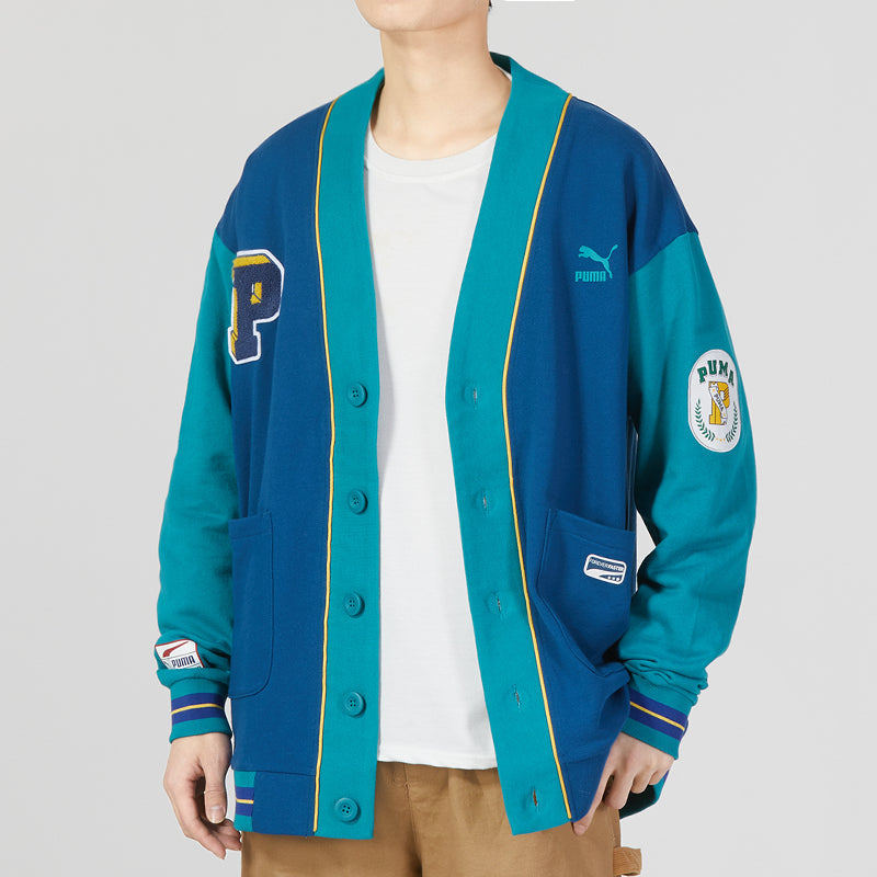 PUMA Team Badge V-neck Jacket 'Teal' 677374-45