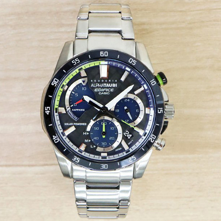 CASIO EDIFICE Waterproof Sapphire Crystal Solar Powered Sports Mens Silver Analog EFS-S580AT