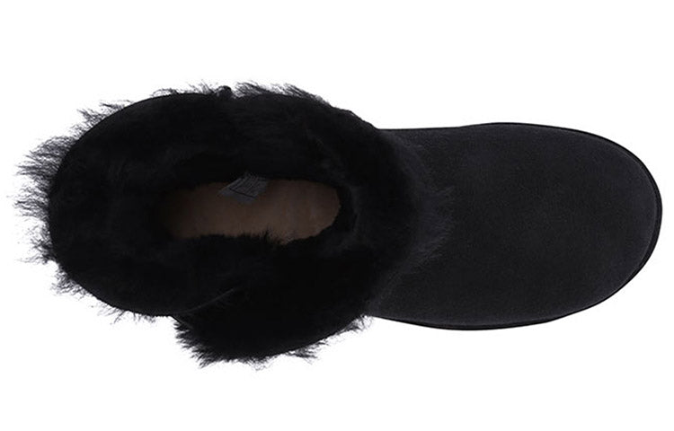 (WMNS) UGG Mini Bailey Button Bling Fleece Lined 'Black Brown' 1016554-BGLD