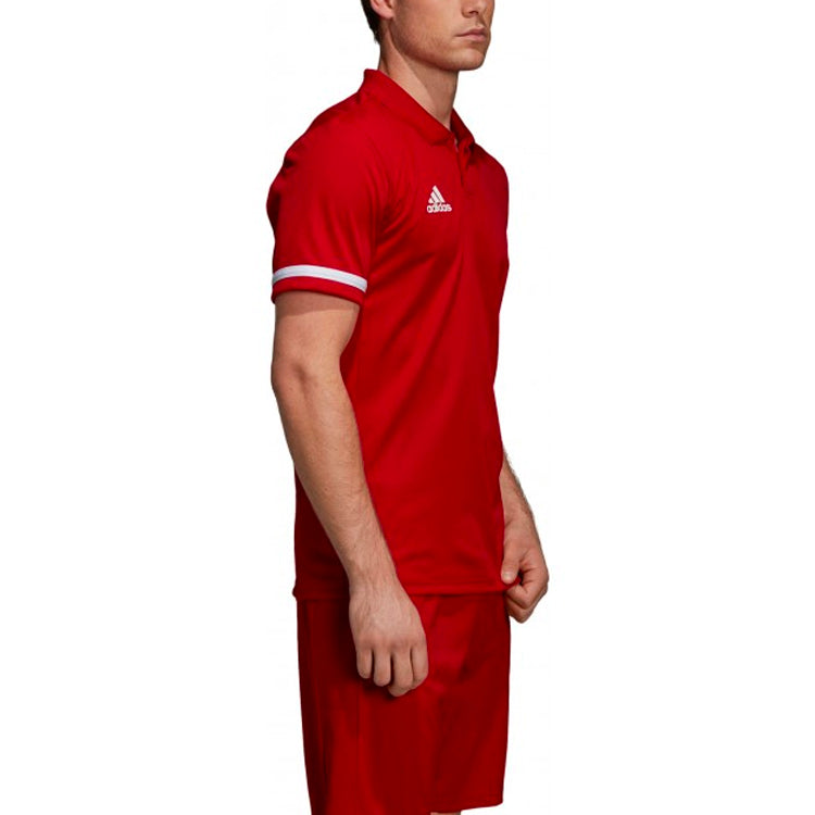 adidas Logo Pattern Loose Short Sleeve Polo Shirt Red DX7266