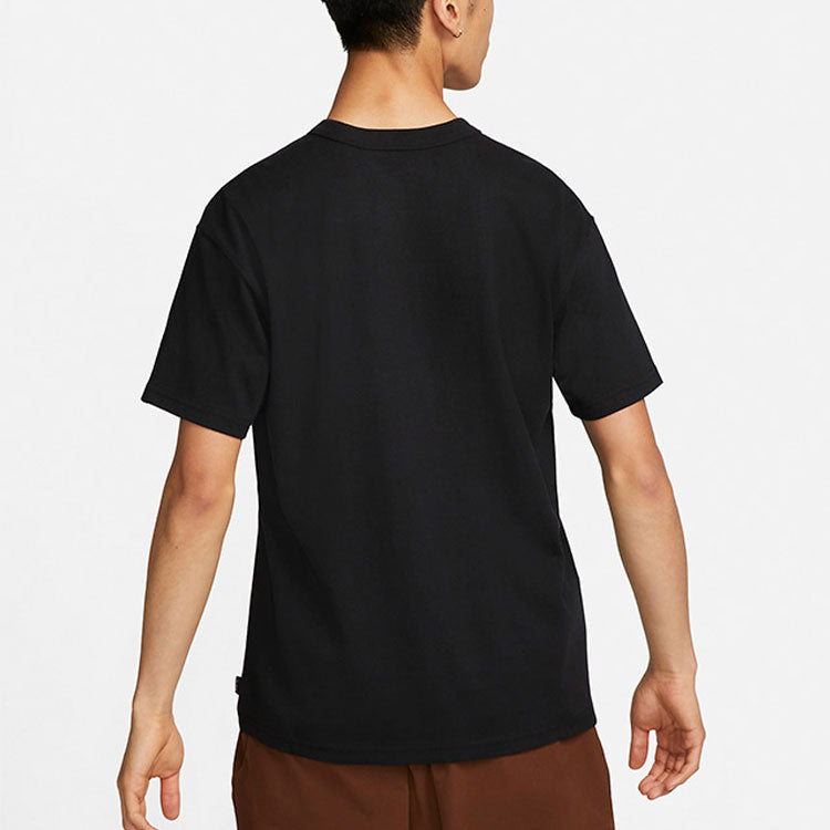 Men's Nike Solid Color Pocket Round Neck Loose Short Sleeve Black T-Shirt DQ9296-010