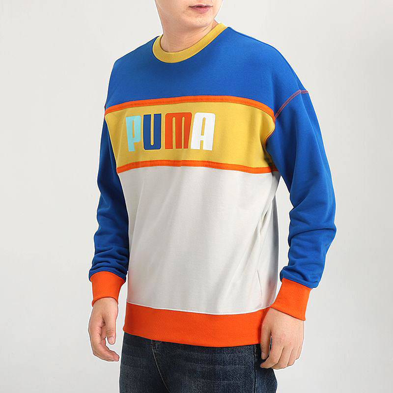 PUMA Casual Round Neck Sports Gray Yellow Blue 530710-05