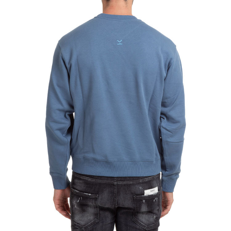 Men's KENZO SS21 Alphabet Logo Printing Pullover Long Sleeves Light Blue FA65SW0004MD-67
