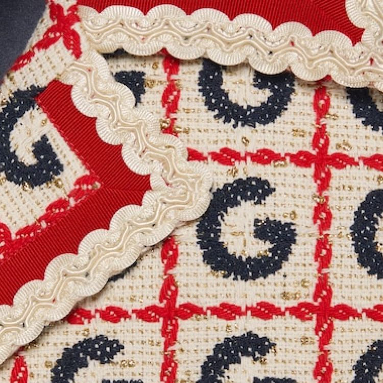 (WMNS) Gucci G Check Lam Tweed Jacket 'White Red' 745102-ZAM4S-9229