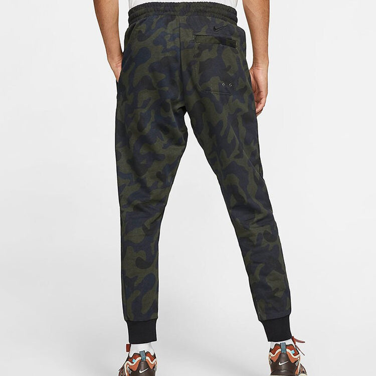 Nike Camouflage Knit Stay Warm Bundle Feet Sports Long Pants Black Green CJ0951-475