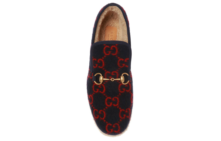 (WMNS) Gucci Wool Loafers 'Navy' 575850-G3840-4166