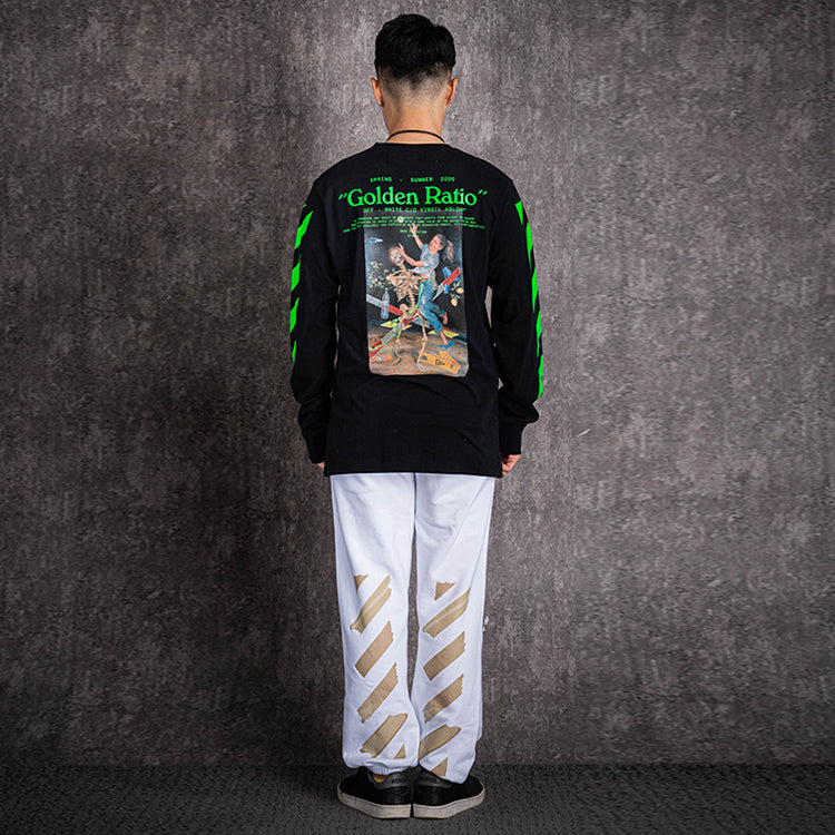 Off-White Printing Round Neck Long Sleeves Version Black OMAB001R201850141088