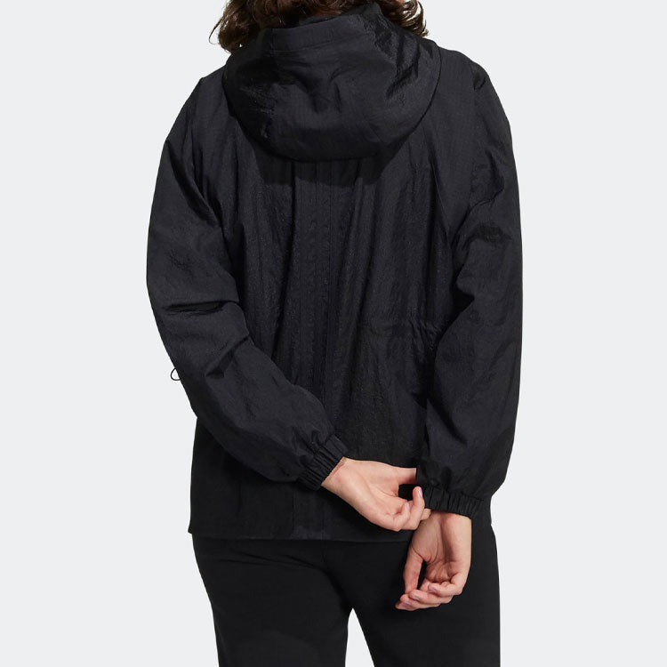 (WMNS) adidas Neo Woven Hooded Training Windbreaker Jackets 'Black' HF7277