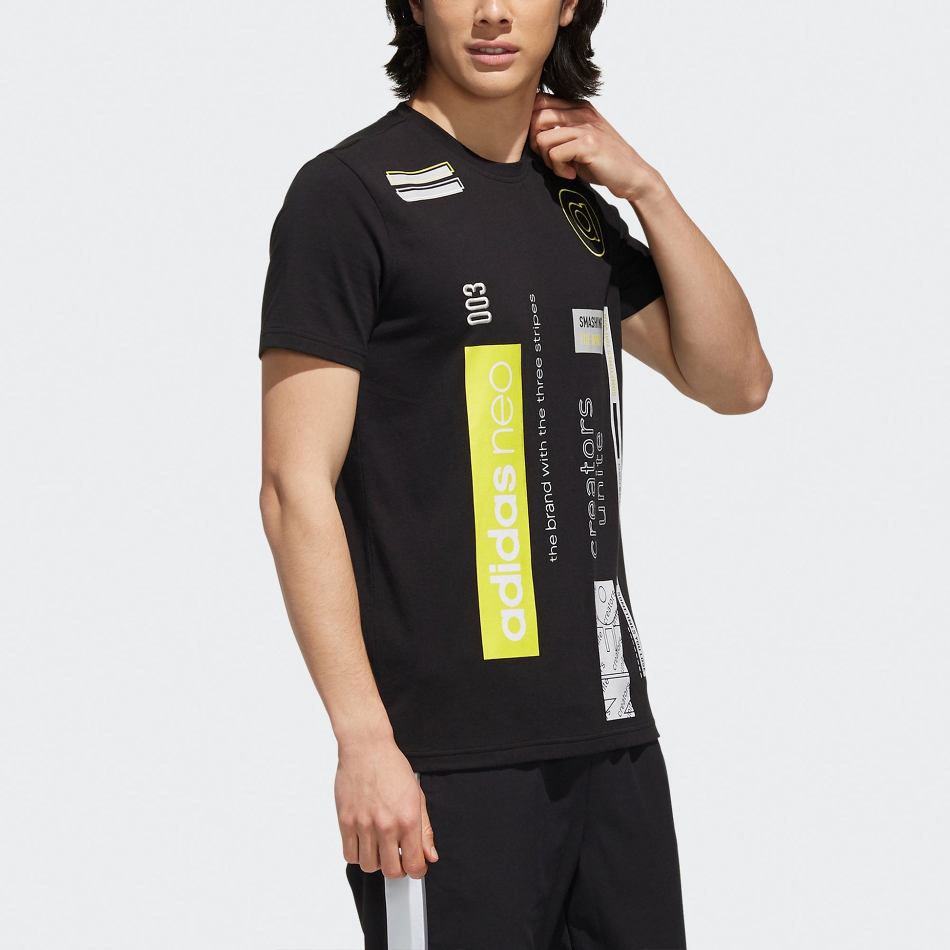 adidas neo Cs Bth Tee Ss Logo Tee Men's Black EJ7075