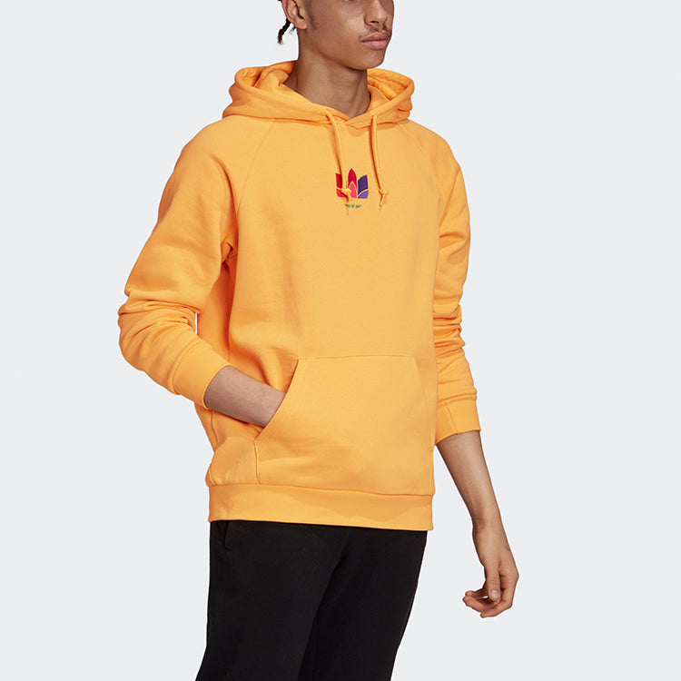 adidas originals 3d Trefoil Hood Casual Sports Logo Pullover Gold Color GE6241