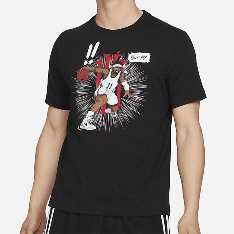 Men's Nike Kyrie Logo Basketball Sports Printing Round Neck Short Sleeve Black T-Shirt DD0780-010