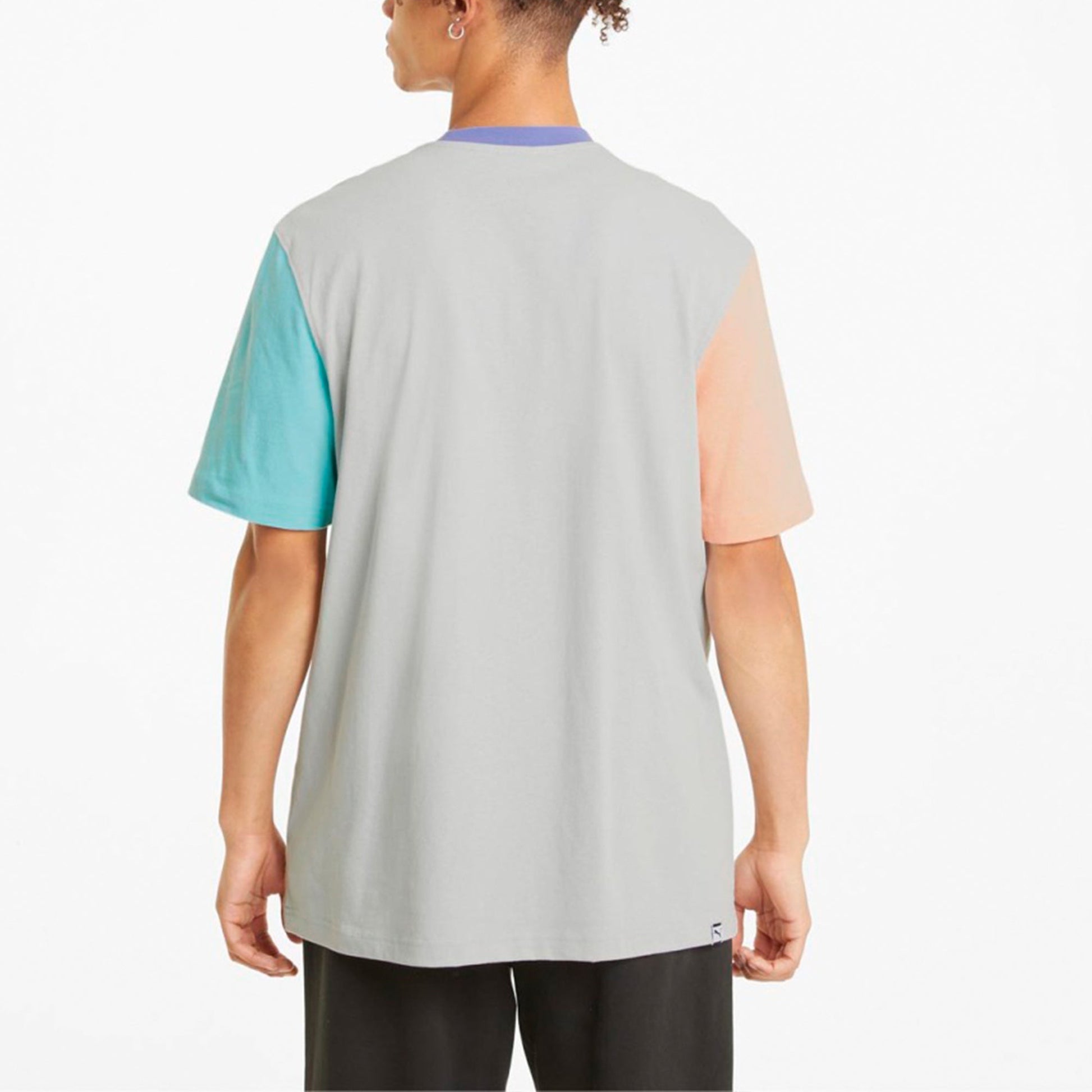 PUMA Downtown Pocket T-Shirt 'Grey Pink Blue' 531432-09