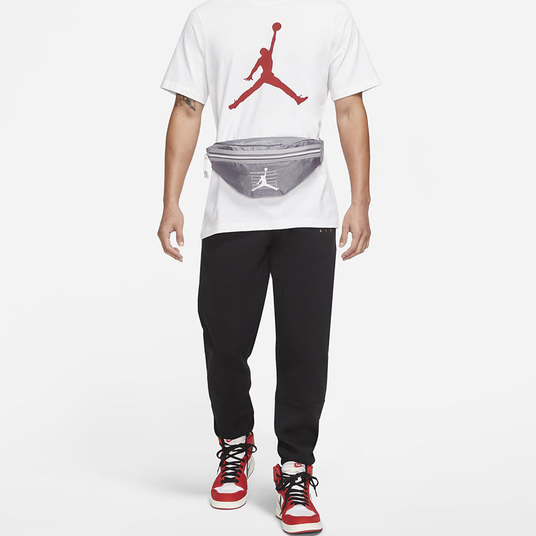 Air Jordan Unisex Polyester Crossbody Printing Logo Zipper Belt Bag Grey DV1870-056