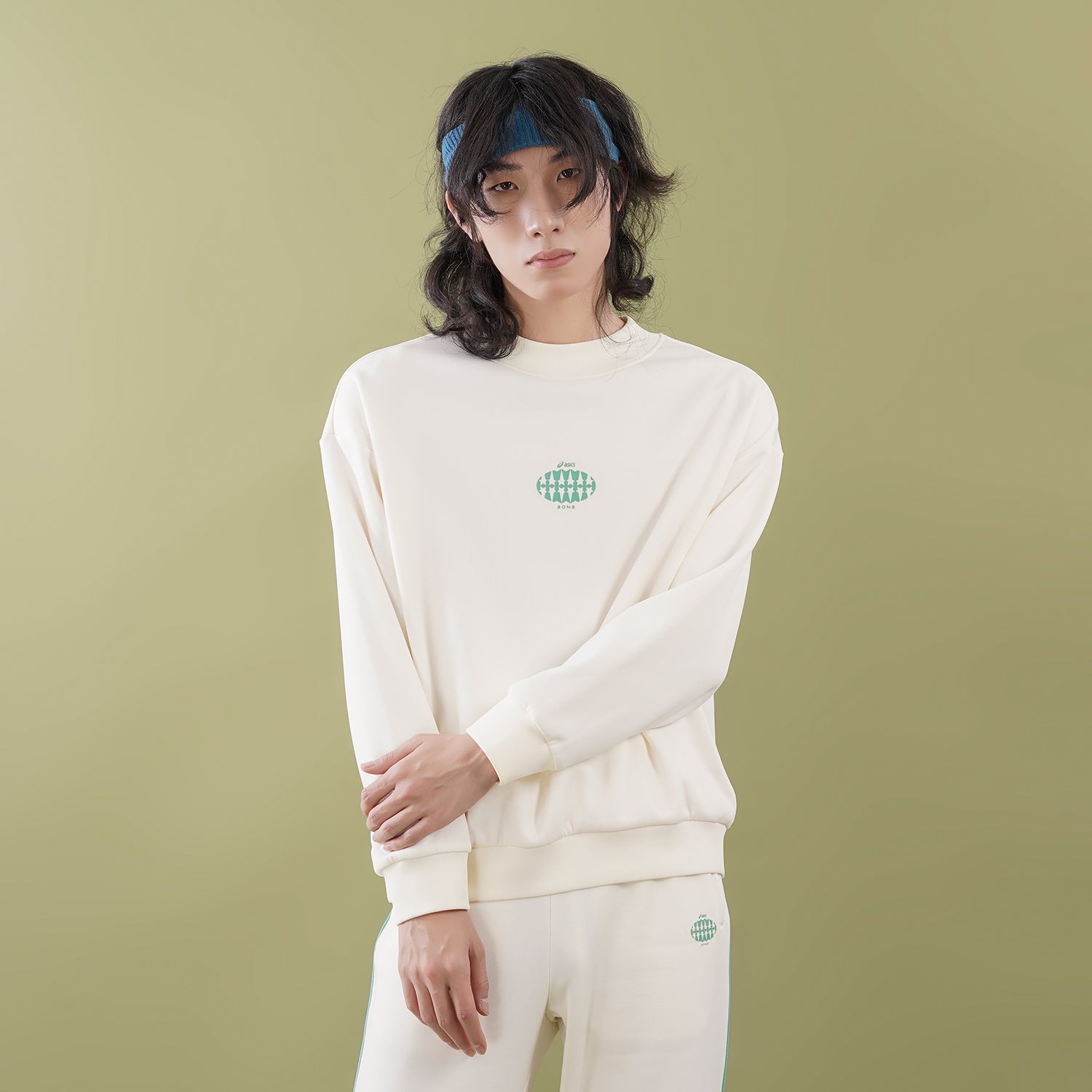 ASICS x 8ON8 Crossover Sports Loose Round Neck Pullover Couple Style White 2203A123-200