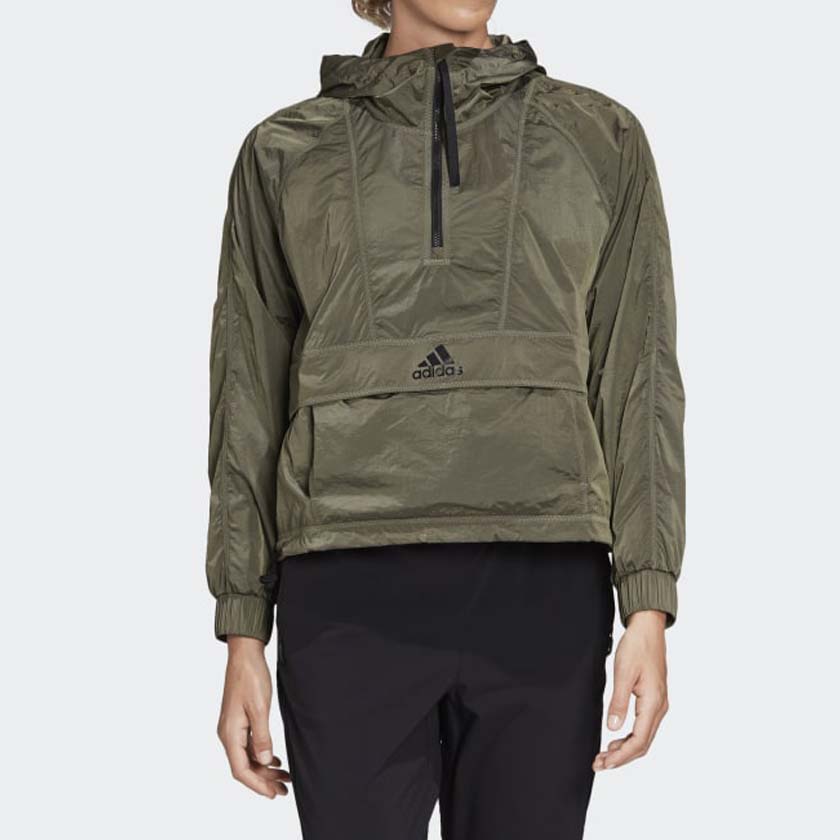 (WMNS) adidas Cropped Wind.RDY Windbreaker Jackets 'Oliver Green' FI0586