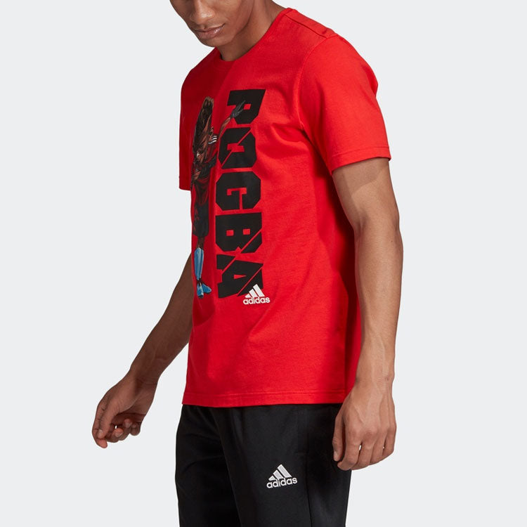 adidas Pogba Icon T Soccer/Football Sports Printing Pattern Short Sleeve Pink Red Fluorescence GL1992