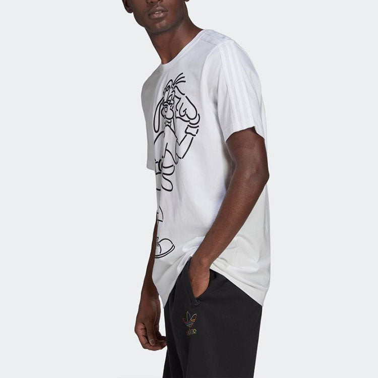 adidas originals x isney Crossover Cartoon Printing Casual Breathable Stripe Pattern Sports Short Sleeve White HC0646