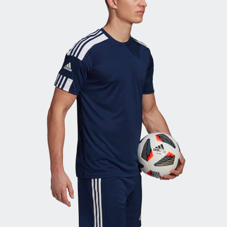 adidas Squadra 21 Soccer/Football Training Quick Dry Round Neck Short Sleeve Navy Blue GN5724
