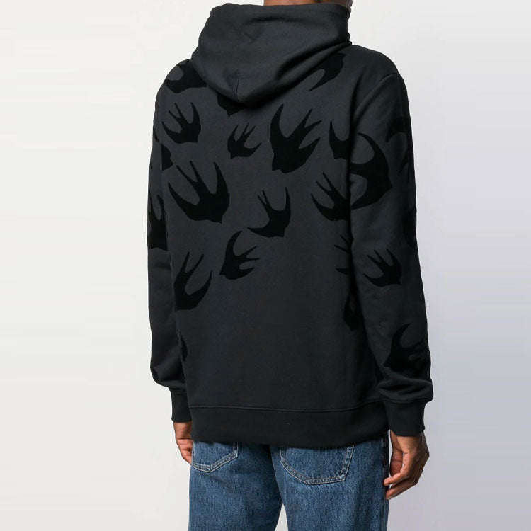 Alexander McQueen Swallow Print Hoodie 'Black' 545412-RLT74-1000