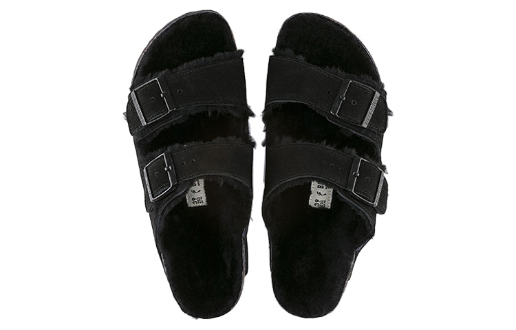 (WMNS) Birkenstock Arizona Fleece Lined Shoe Version Black Unisex 752663