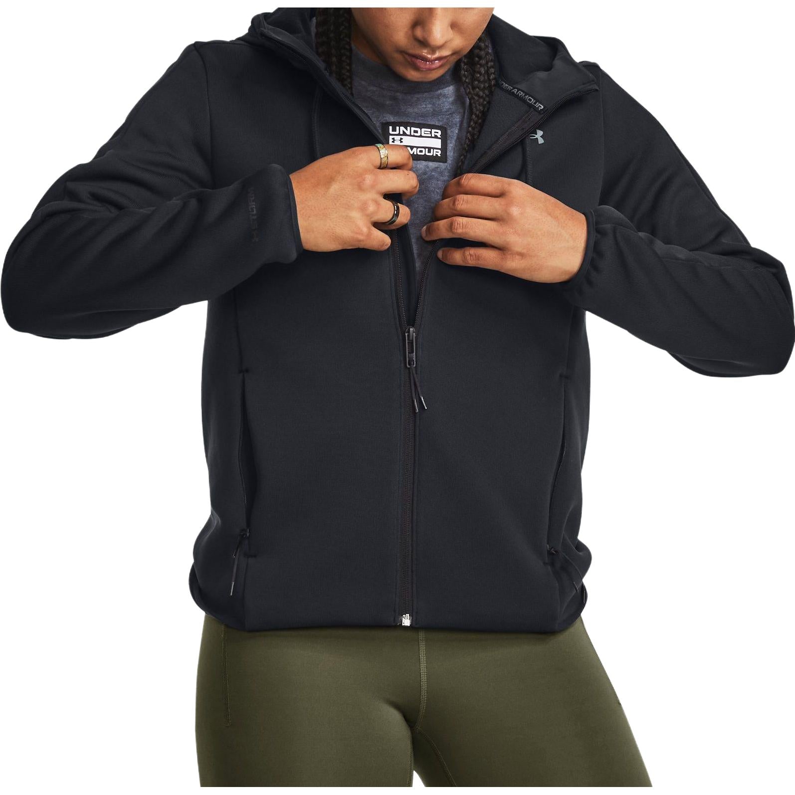 (WMNS) Under Armour Essential Jacket 'Black White' 1378850011