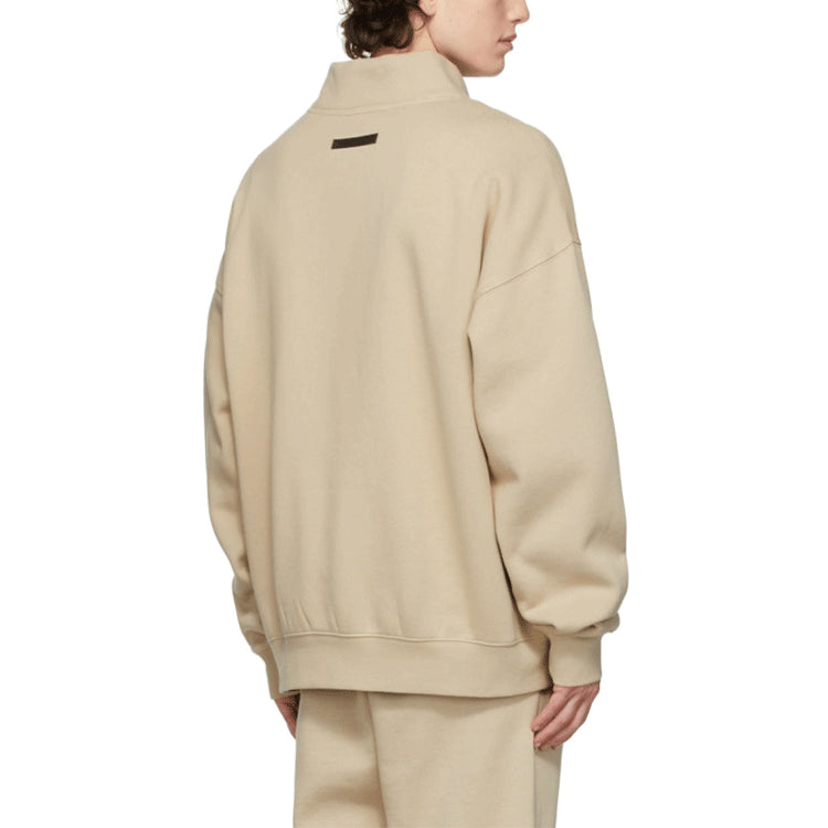 Fear of God Essentials FW21 Mock Neck Sweatshirt Beige FOG-FW21-111