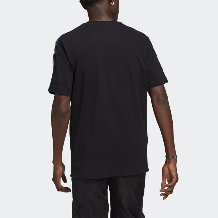 adidas originals MENS Tricol Logo Printed Crew Neck Short Sleeve Black GQ8920