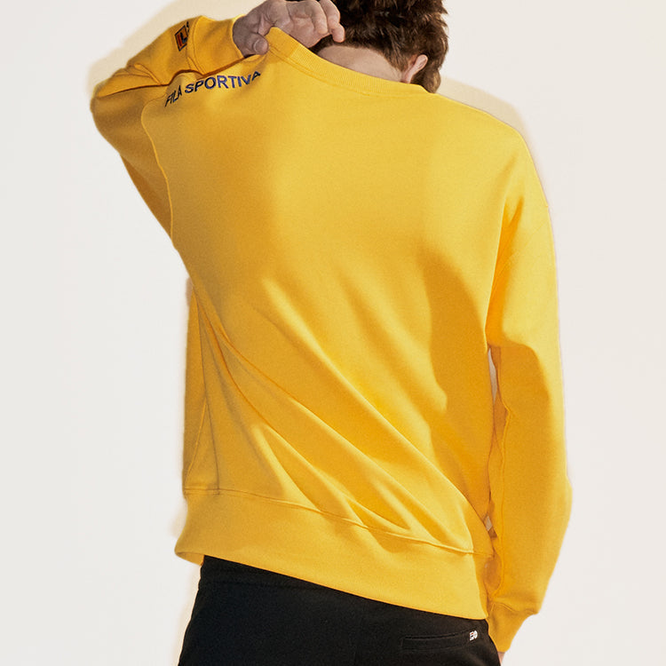 FILA FUSION Alphabet Logo Printing Sports Pullover Unisex Yellow T11U038205A-YE
