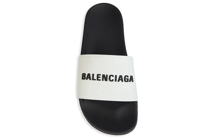 Balenciaga Pool Slides 'White Black' 565826W1S879010