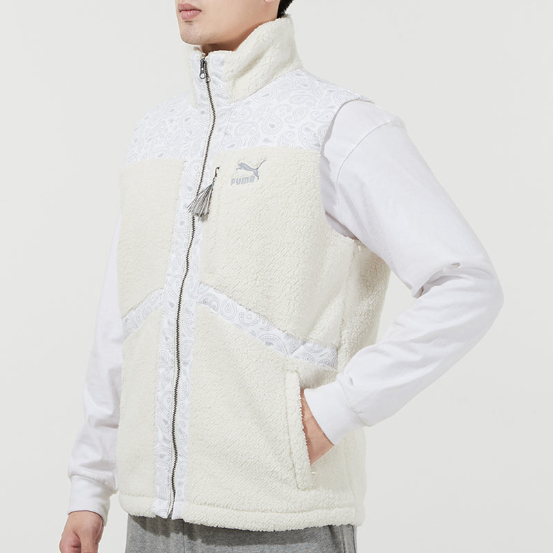 PUMA Paisley Woven Sherpa Vest 'White' 534977-93