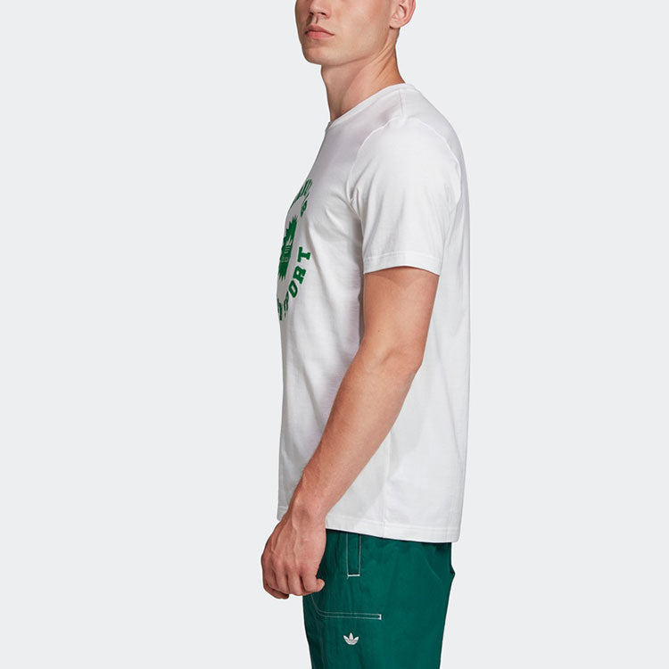 adidas originals Cts Circle Tee Alphabet Logo Printing Sports Round Neck Short Sleeve White GP4309