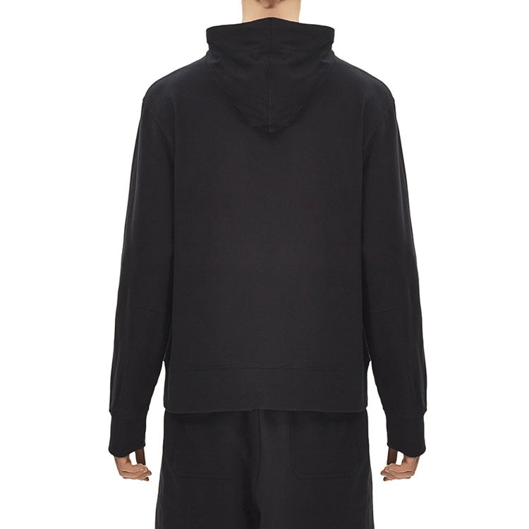 Men's Y-3 Drawstring Hooded Long Sleeves Casual Black FP8691