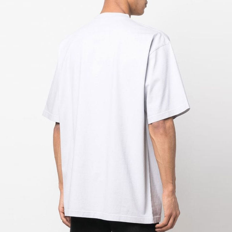 Balenciaga BB Authentic Jersey Apparel T-Shirt Large Fit 'Light Grey' 641675TMVA99012