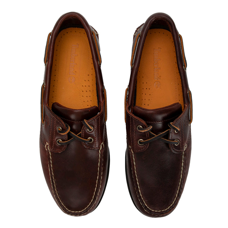 Timberland 3-Eye Lug Handsewn Boat Shoe 'Dark Brown' 25077214