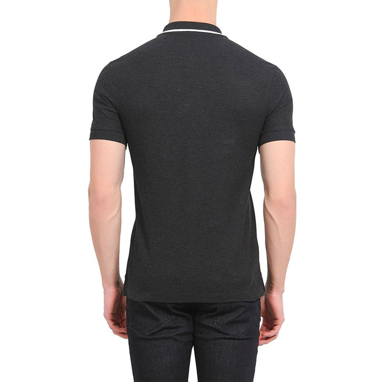 Men's Burberry Embroidered Logo Short Sleeve Polo Shirt Black 80078501