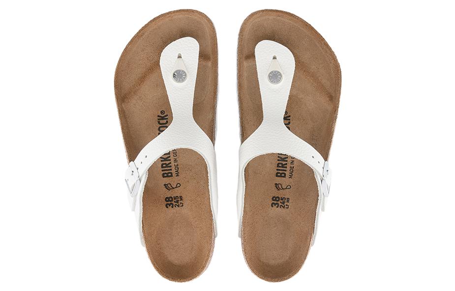(WMNS) Birkenstock Gizeh Natural Leather Narrow Fit 'White' 1024398