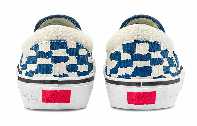 Vans Unisex Skate Slip-On Low-Top Sneakers Blue/White VN0A4BWDAPG