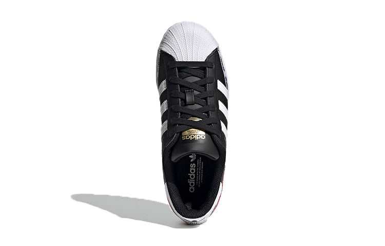 (GS) adidas Superstar J 'Wordmark Heel Stripe - Core Black' FX5872