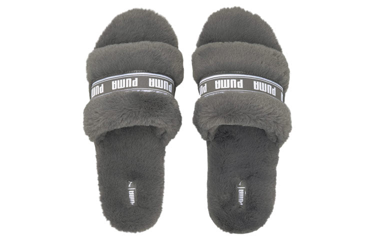 (WMNS) PUMA Fluff Slide 'Charcoal Grey' 384937-02