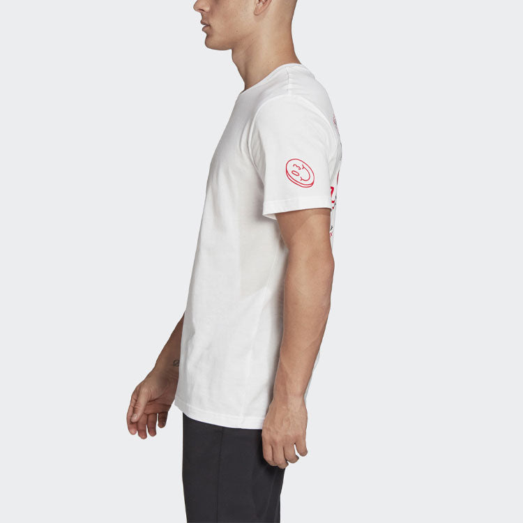 adidas Graffiti Printing Short Sleeve White FN1731