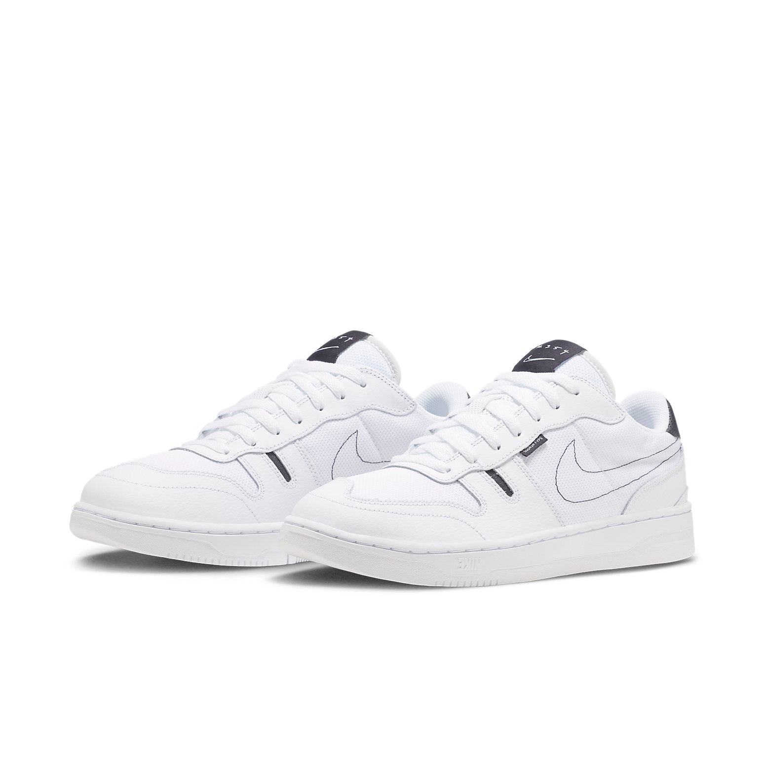 Nike Squash-Type Low Tops Casual Skateboarding Shoes White Black CT2922-100