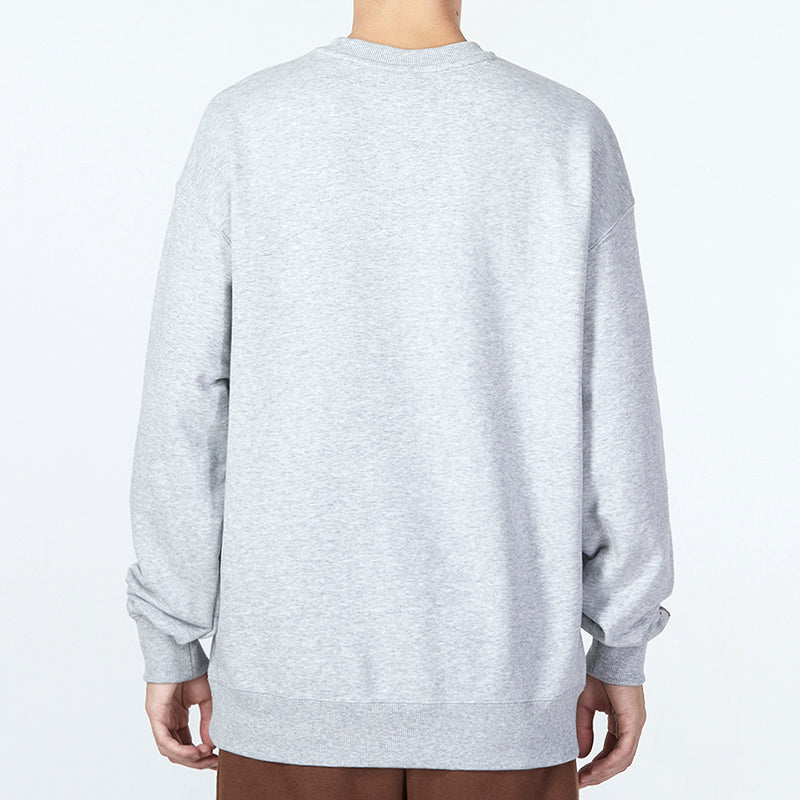 PUMA Team Crew Logo Sweatshirt 'Grey Burgumdy' 539268-04