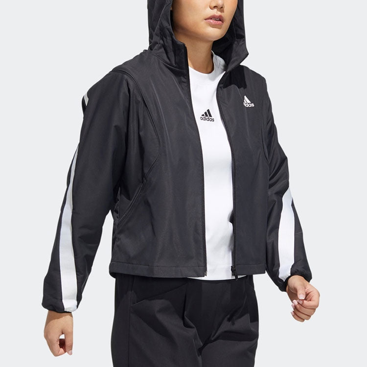 (WMNS) adidas Sports Hooded Jacket 'Black' HF2469